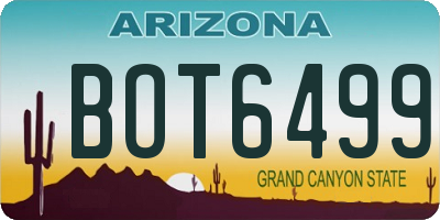 AZ license plate BOT6499
