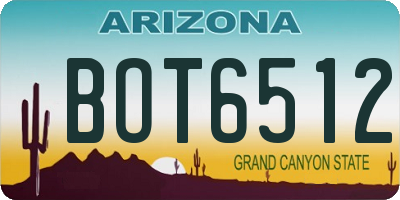 AZ license plate BOT6512