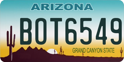AZ license plate BOT6549