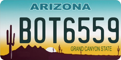 AZ license plate BOT6559