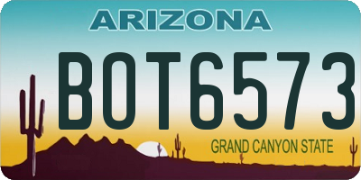 AZ license plate BOT6573