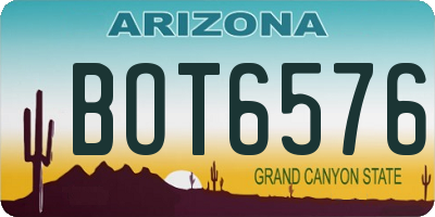 AZ license plate BOT6576