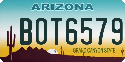 AZ license plate BOT6579