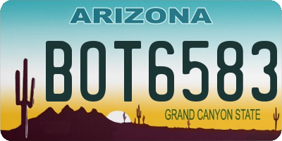 AZ license plate BOT6583
