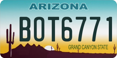 AZ license plate BOT6771