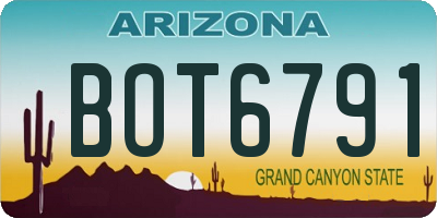 AZ license plate BOT6791