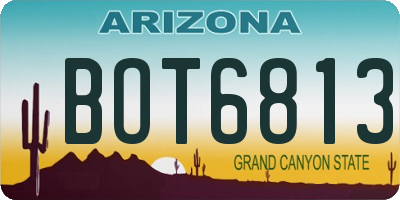 AZ license plate BOT6813