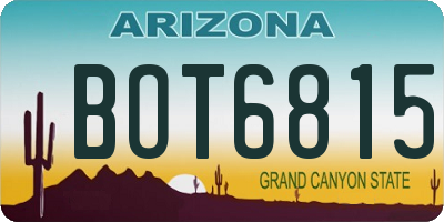 AZ license plate BOT6815