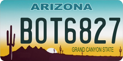 AZ license plate BOT6827