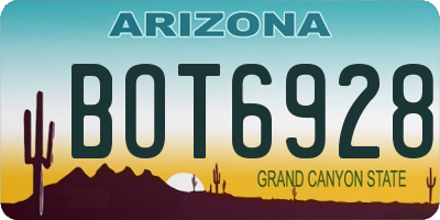 AZ license plate BOT6928
