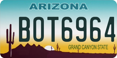 AZ license plate BOT6964