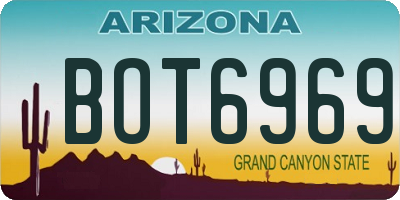 AZ license plate BOT6969