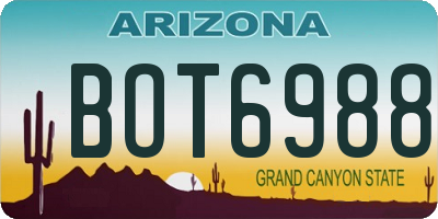 AZ license plate BOT6988