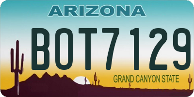 AZ license plate BOT7129