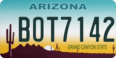 AZ license plate BOT7142