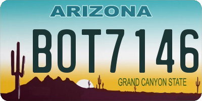 AZ license plate BOT7146