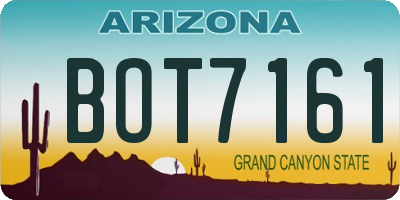 AZ license plate BOT7161