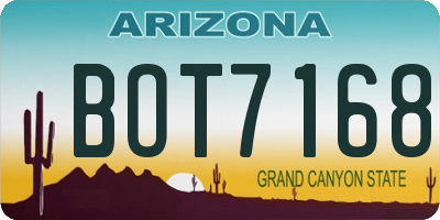 AZ license plate BOT7168