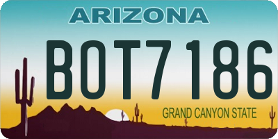 AZ license plate BOT7186