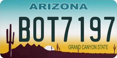 AZ license plate BOT7197
