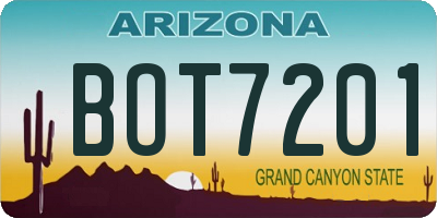 AZ license plate BOT7201