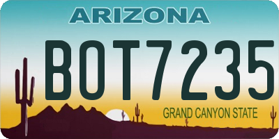 AZ license plate BOT7235