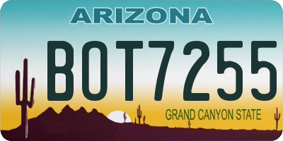 AZ license plate BOT7255
