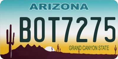 AZ license plate BOT7275