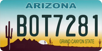 AZ license plate BOT7281