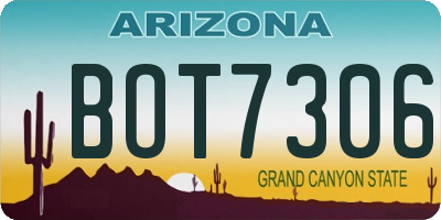 AZ license plate BOT7306