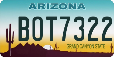 AZ license plate BOT7322