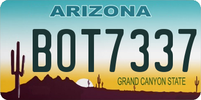 AZ license plate BOT7337