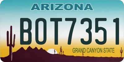 AZ license plate BOT7351