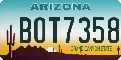 AZ license plate BOT7358