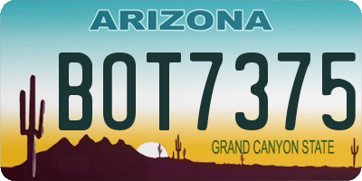 AZ license plate BOT7375