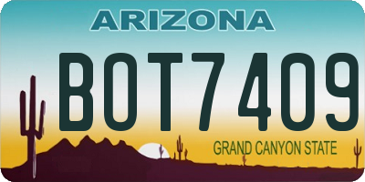 AZ license plate BOT7409