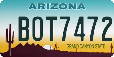 AZ license plate BOT7472