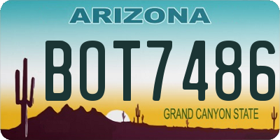 AZ license plate BOT7486