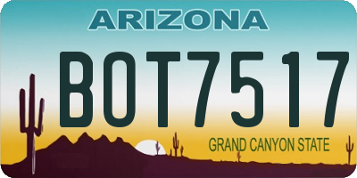 AZ license plate BOT7517