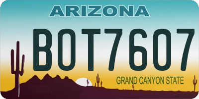 AZ license plate BOT7607