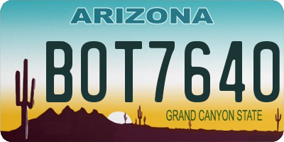 AZ license plate BOT7640