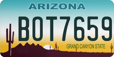 AZ license plate BOT7659