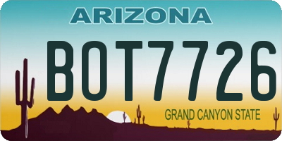 AZ license plate BOT7726