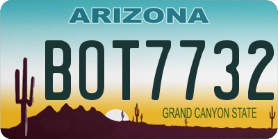AZ license plate BOT7732