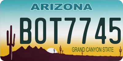 AZ license plate BOT7745