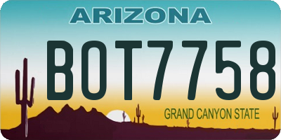 AZ license plate BOT7758
