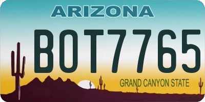 AZ license plate BOT7765