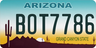 AZ license plate BOT7786