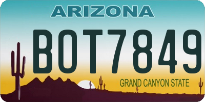 AZ license plate BOT7849