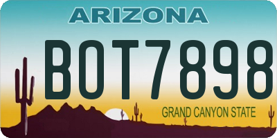 AZ license plate BOT7898